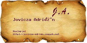 Jovicza Adrián névjegykártya